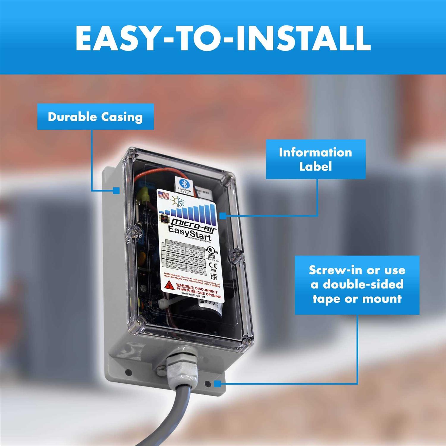 EasyStart Micro-Air 368 Advanced Soft Starter, Air Conditioner Start Works with Generator at Less Power, Home and Commercial Use