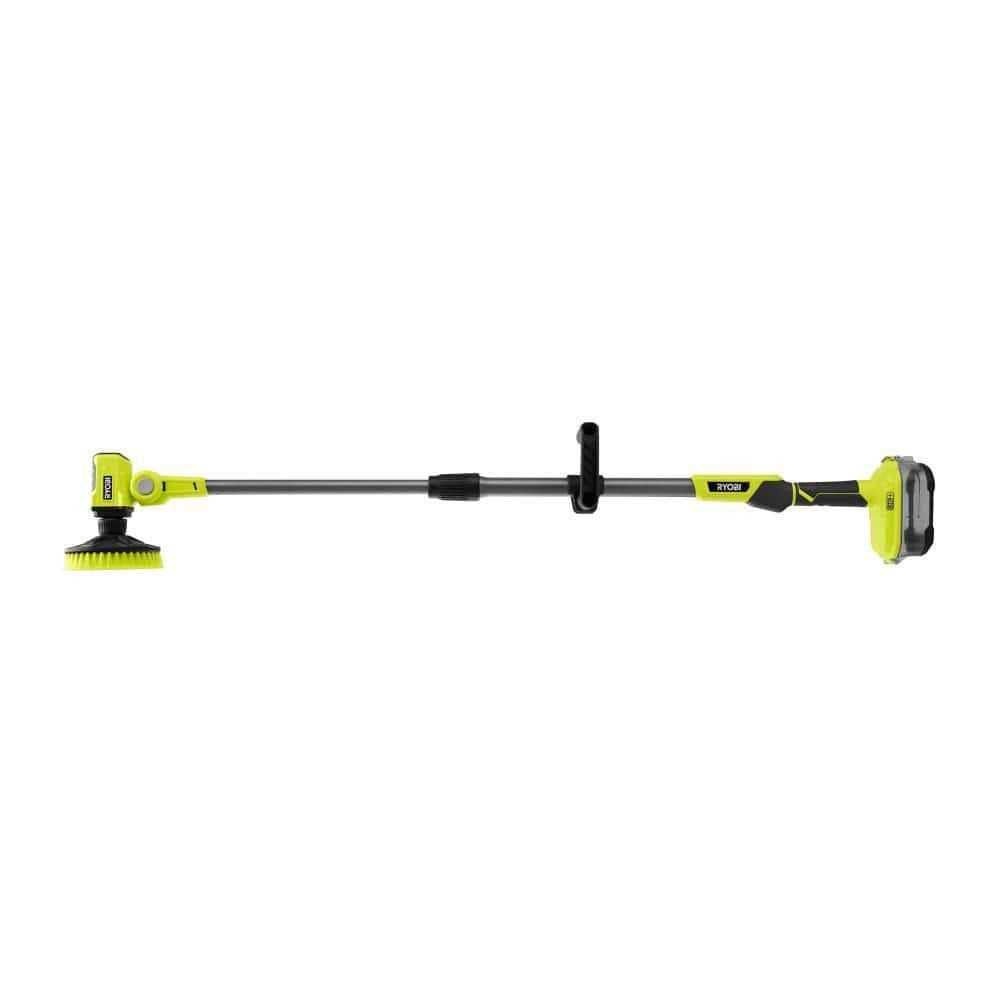 RYOBI ONE+ 18V Cordless Telescoping Power Scrubber Kit with 2.0 Ah Battery and Charger and