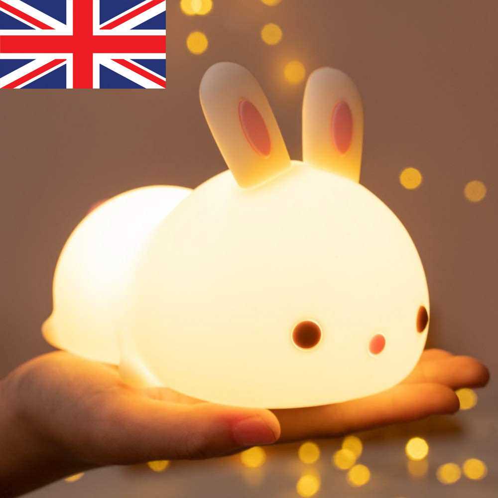 One Fire Night Light for Kids Bunny Cute Lamp,16 Colors Cute Night Light Kids Night Light,Rechargeable Baby Night Light Toddler Night Light