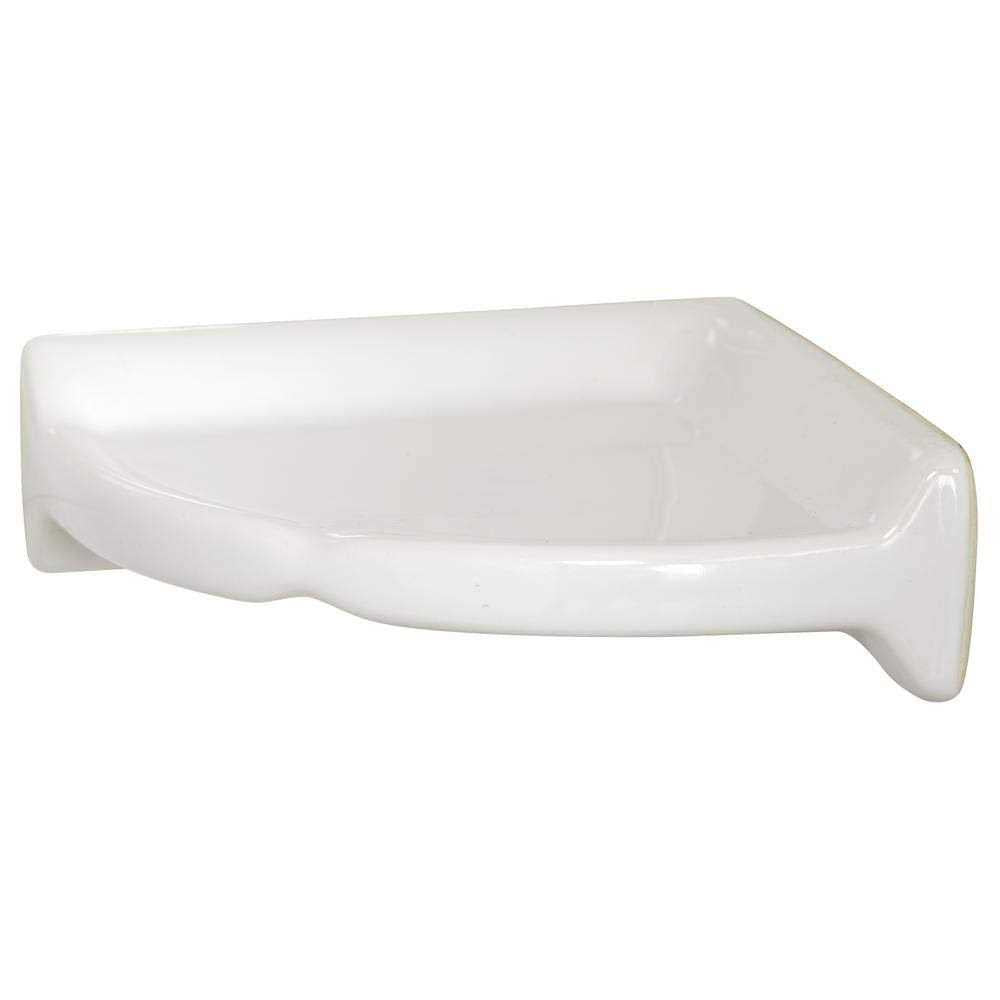 Daltile Restore 8.5 in. W Ceramic Wall Mounted Corner Shower Shelf Tile in White