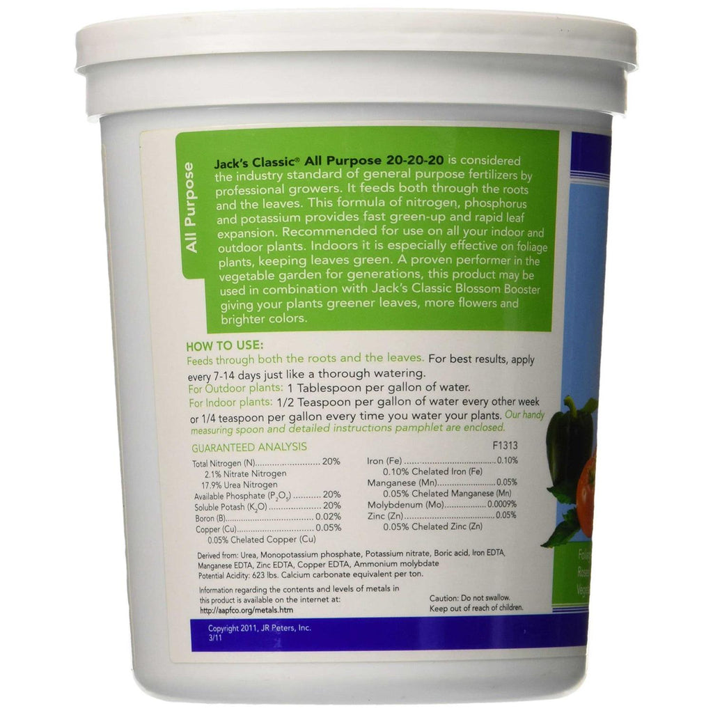 Jack’s Classic All Purpose 20-20-20 Fertilizer