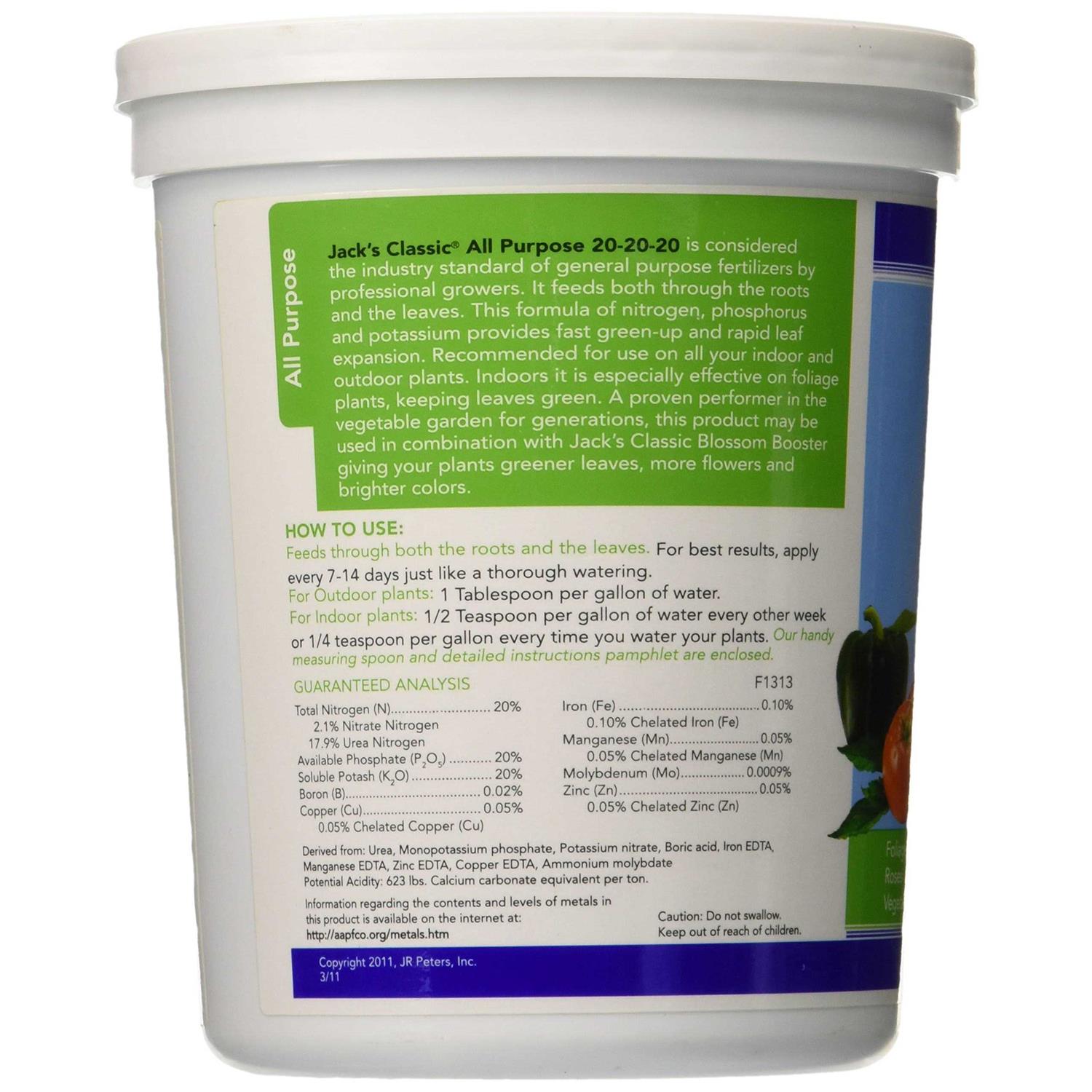 Jack’s Classic All Purpose 20-20-20 Fertilizer