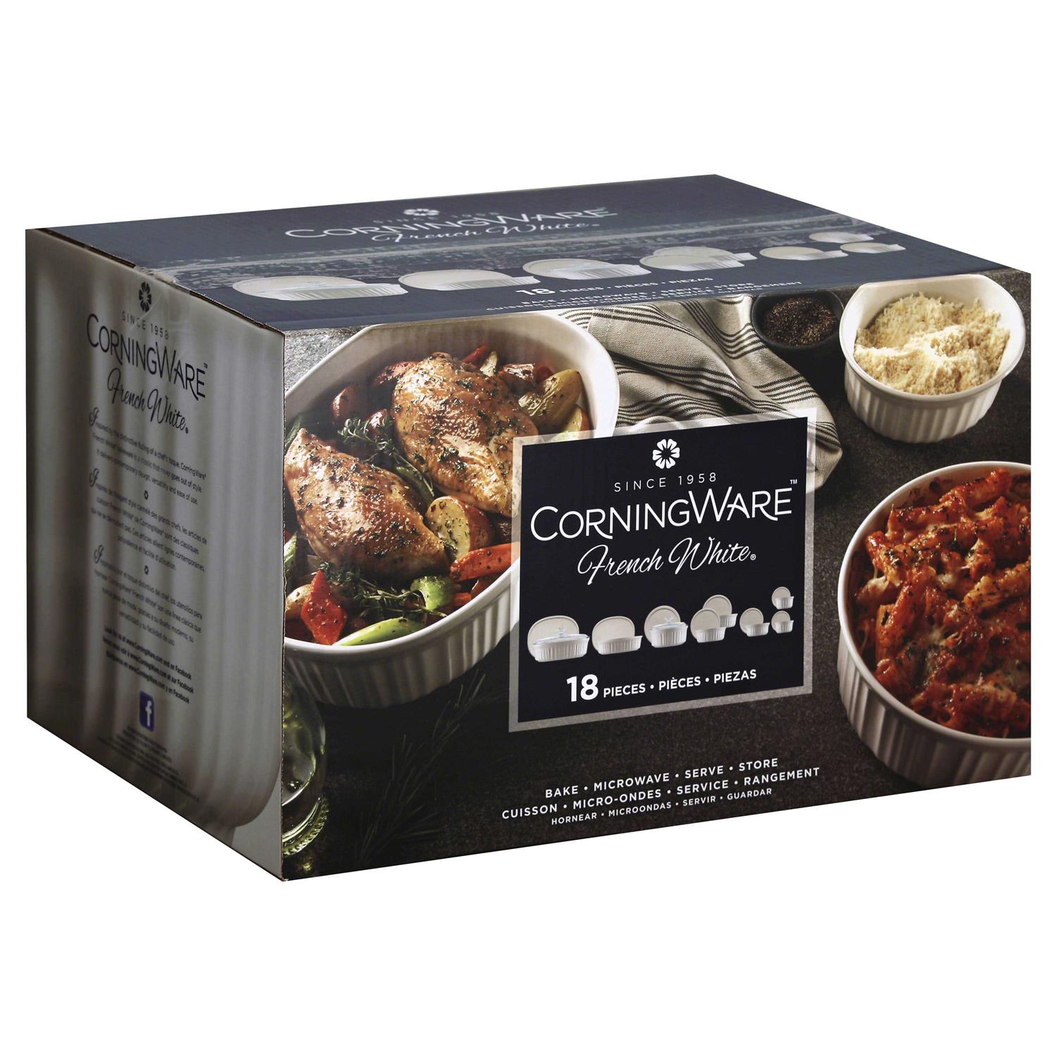 CorningWare French White 18-pc. Bakeware Set