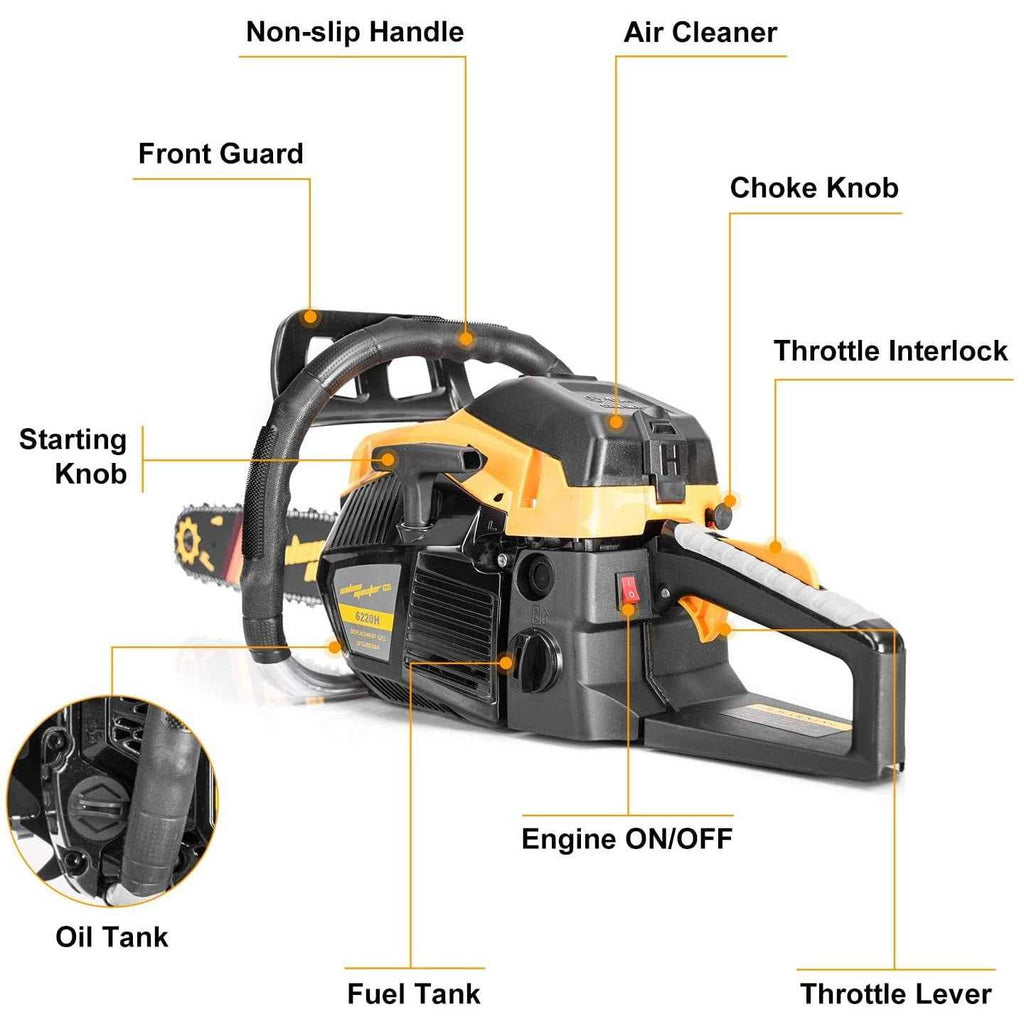 Salem Master 6220H Chainsaw for Trees GAS Powered 62cc 2-Cycle GAS Chainsaw
