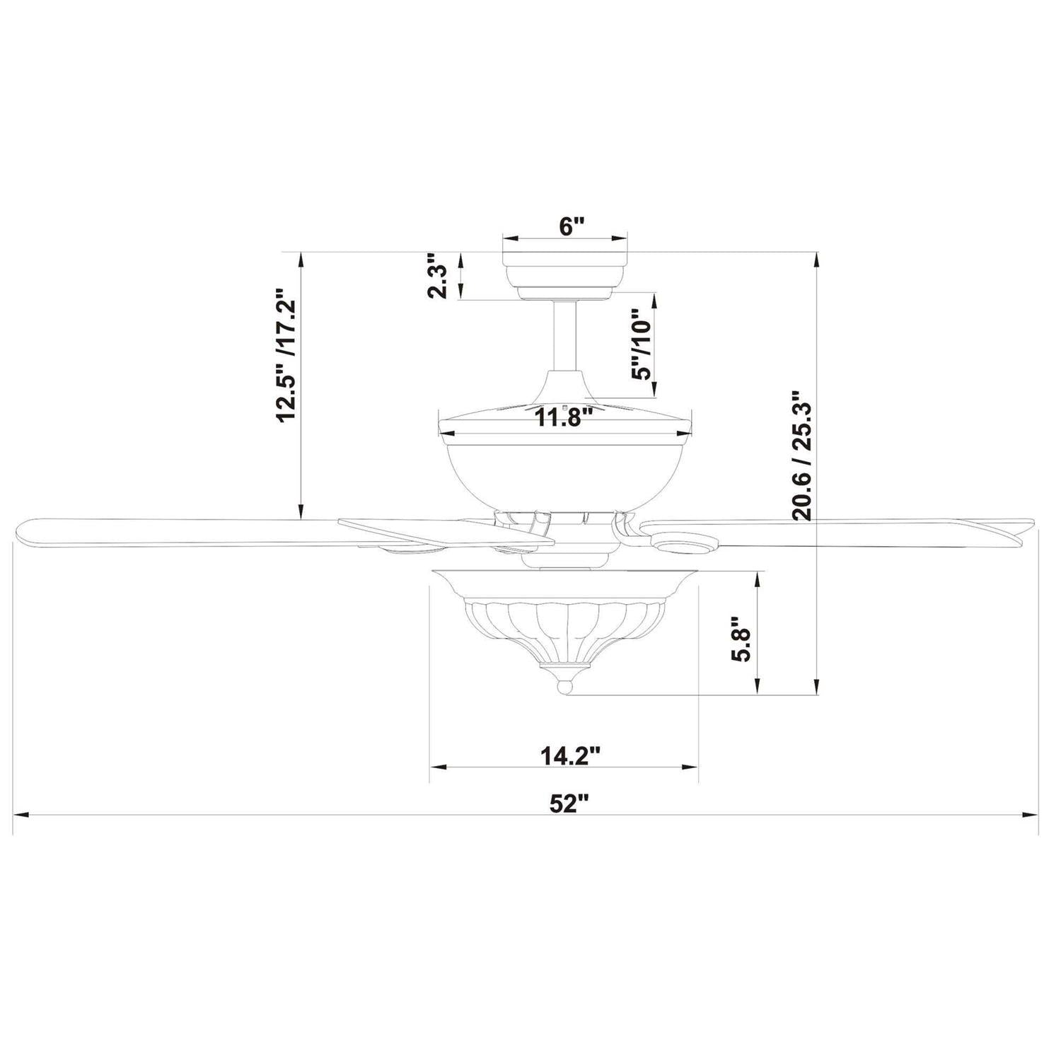 WAREHOUSE OF TIFFANY Micago Forged Black 52 Lighted Ceiling Fan CFL-8420REMO/FB