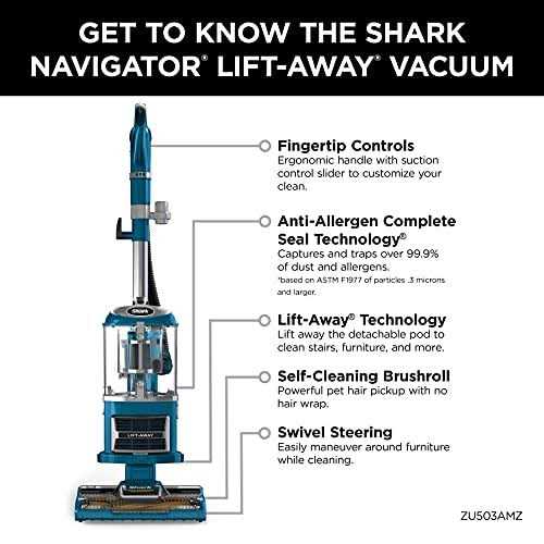 Shark Zu503amz Navigator Lift-Away Upright Vacuum with Self-Cleaning Brushroll