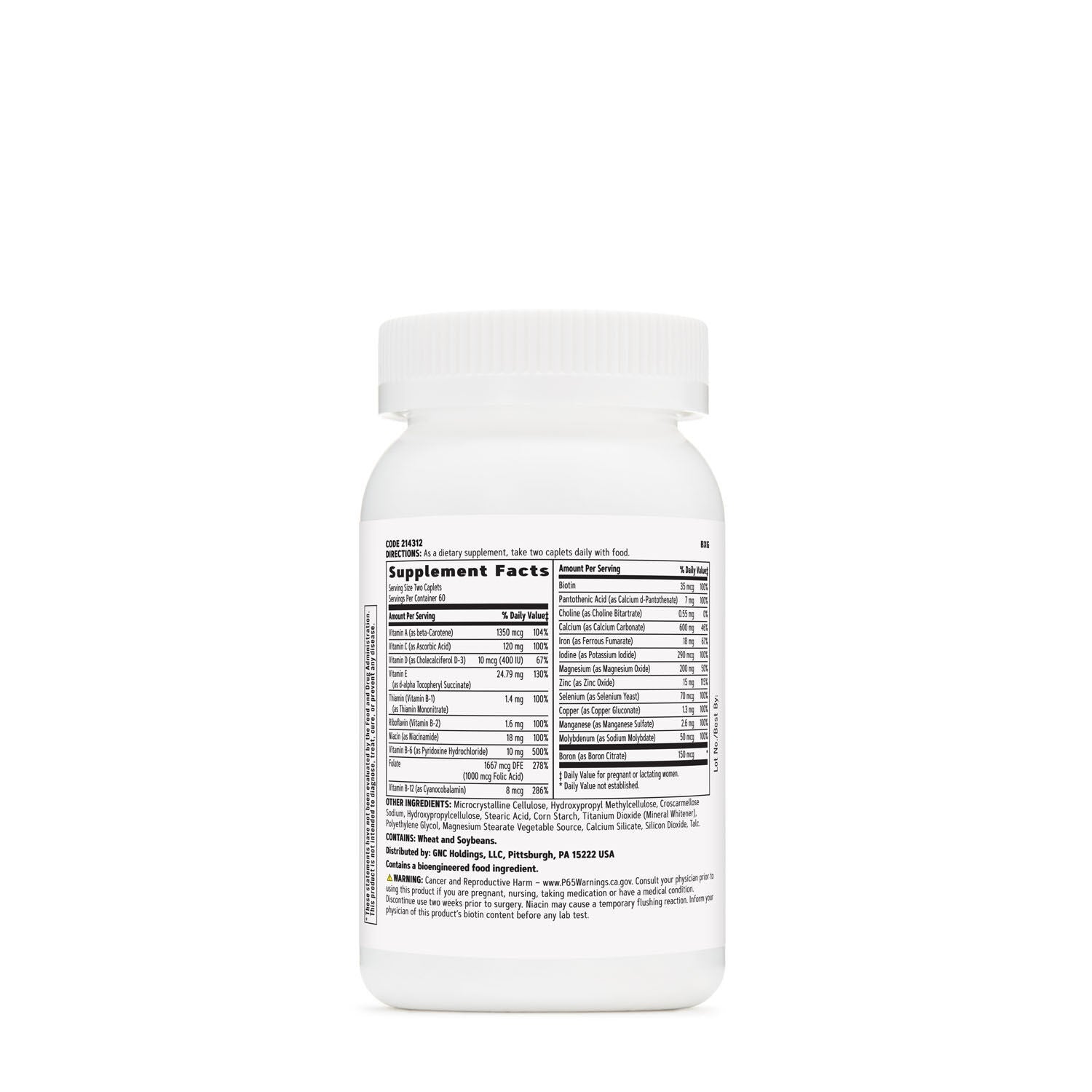 GNC Women's Prenatal Formula with Iron - 120 Caplets (60 Servings)
