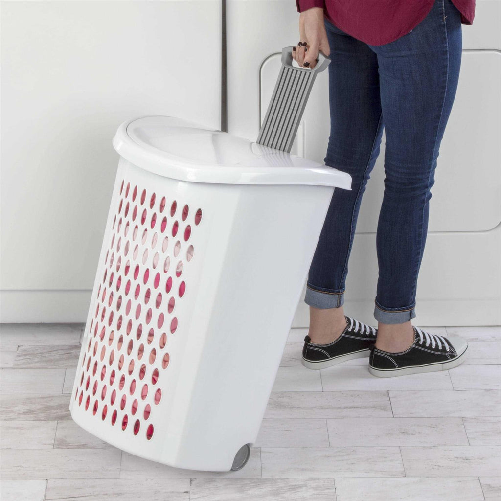 Sterilite Wheeled Hamper White
