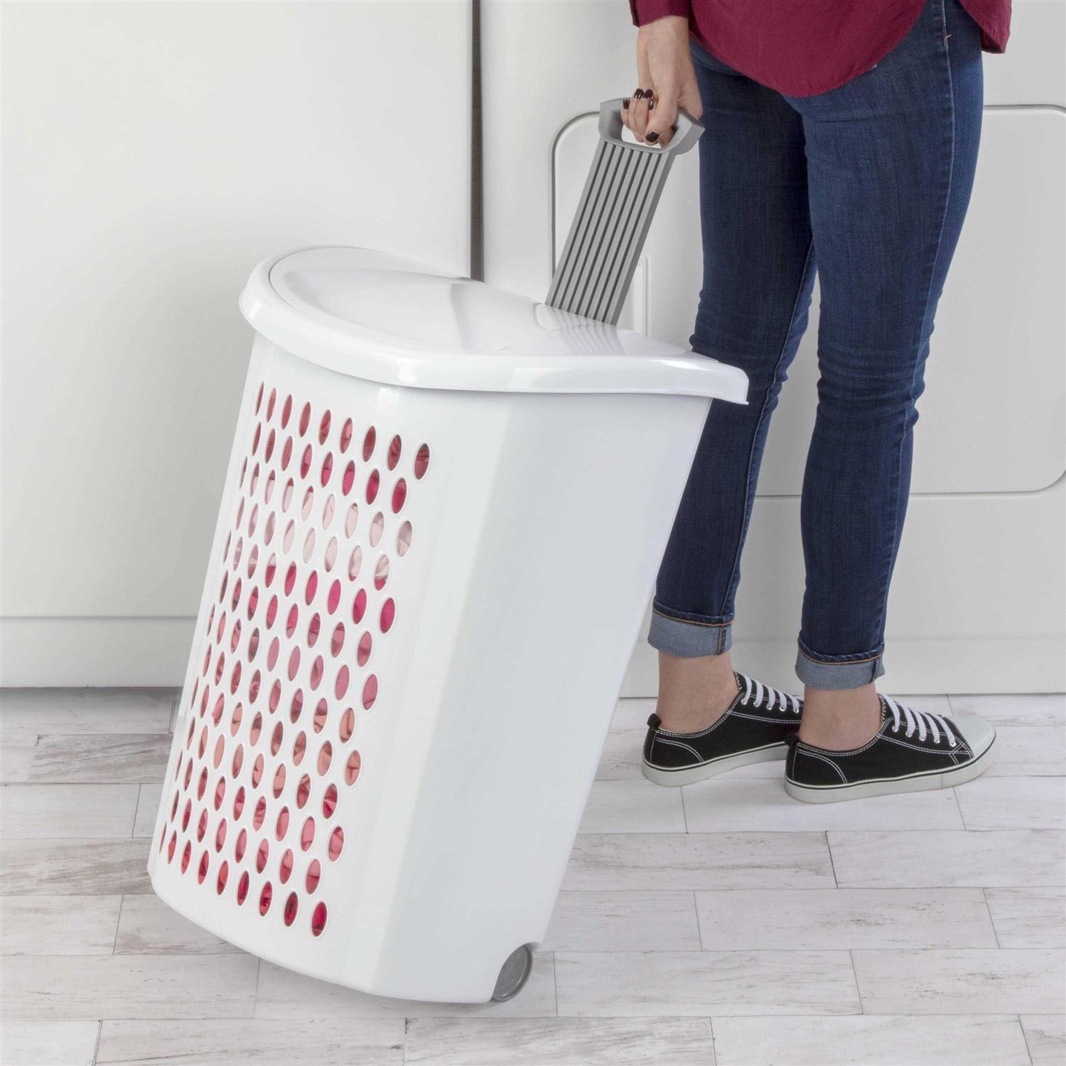 Sterilite Wheeled Hamper White