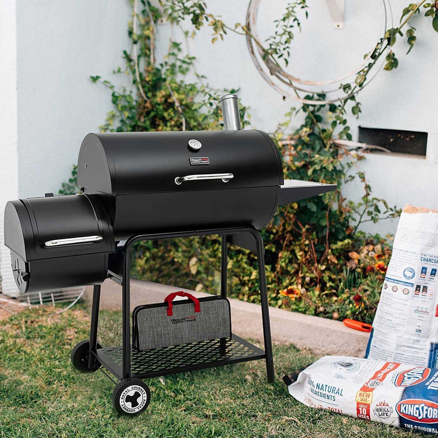 Royal Gourmet Cc1830M 30-Inch Barrel Charcoal Grill with Offset Smoker