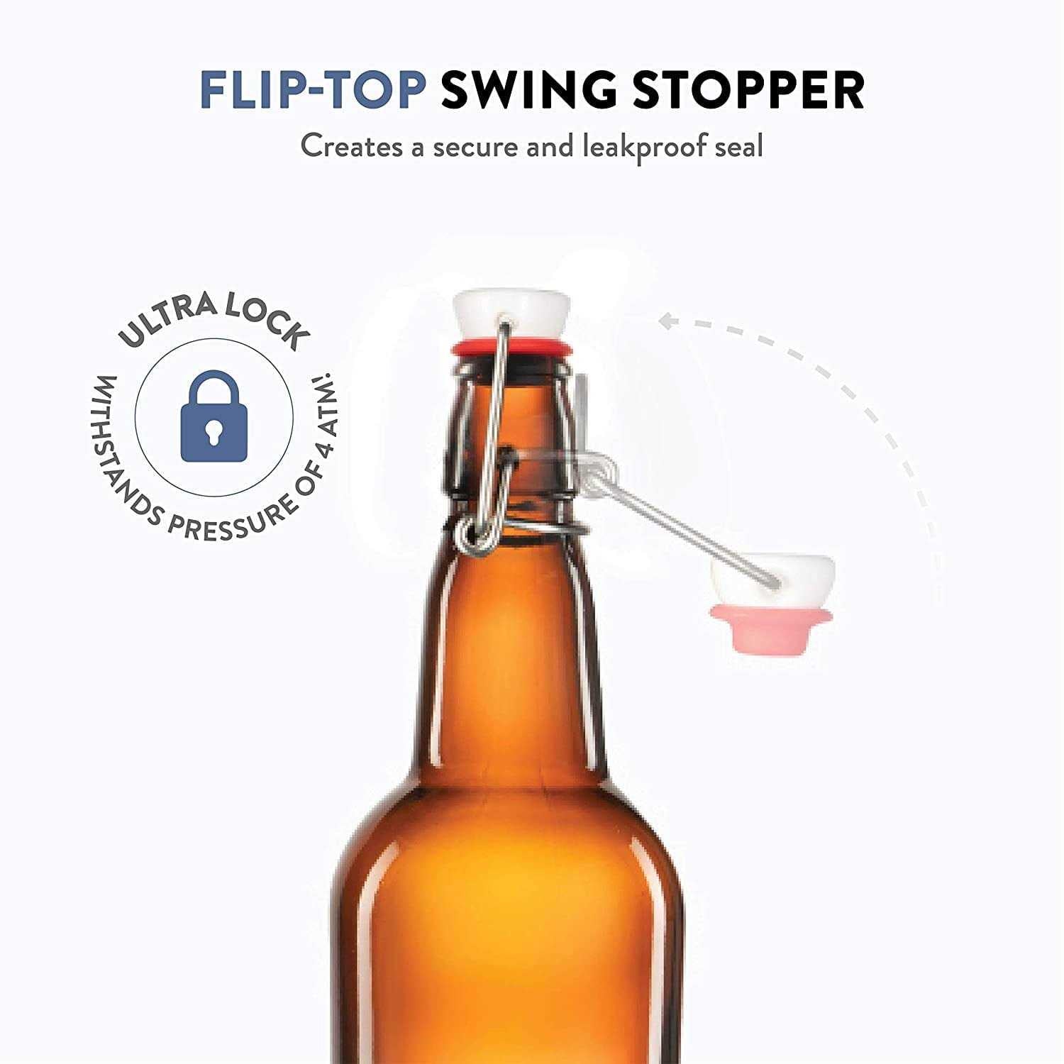 Glass Swing top Beer Bottles 16 Ounce Grolsch Bottles