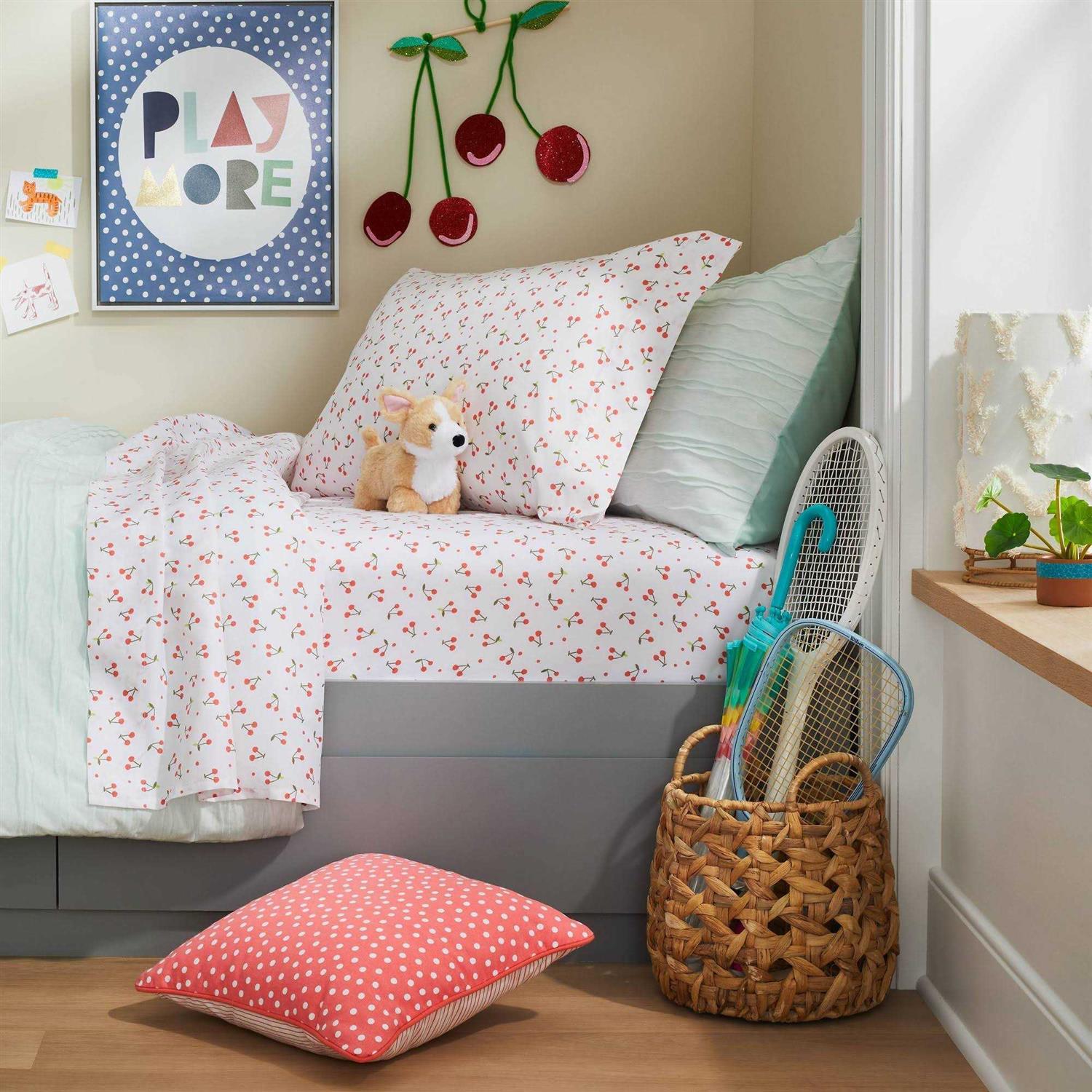 Pillowfort Cherry Microfiber Kids’ Sheet Set