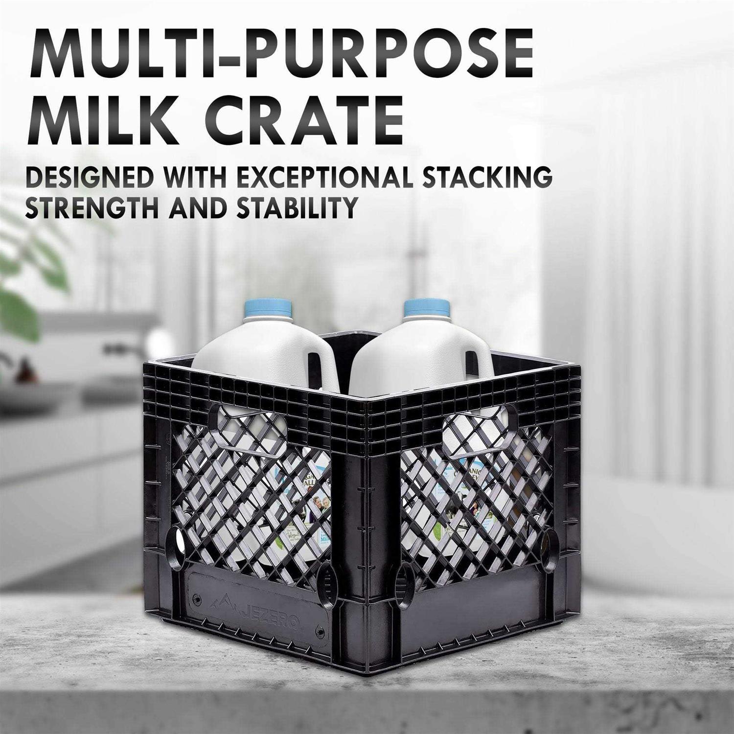 Juggernaut Storage 16qt Plastic Heavy-Duty Plastic Square Milk Crate