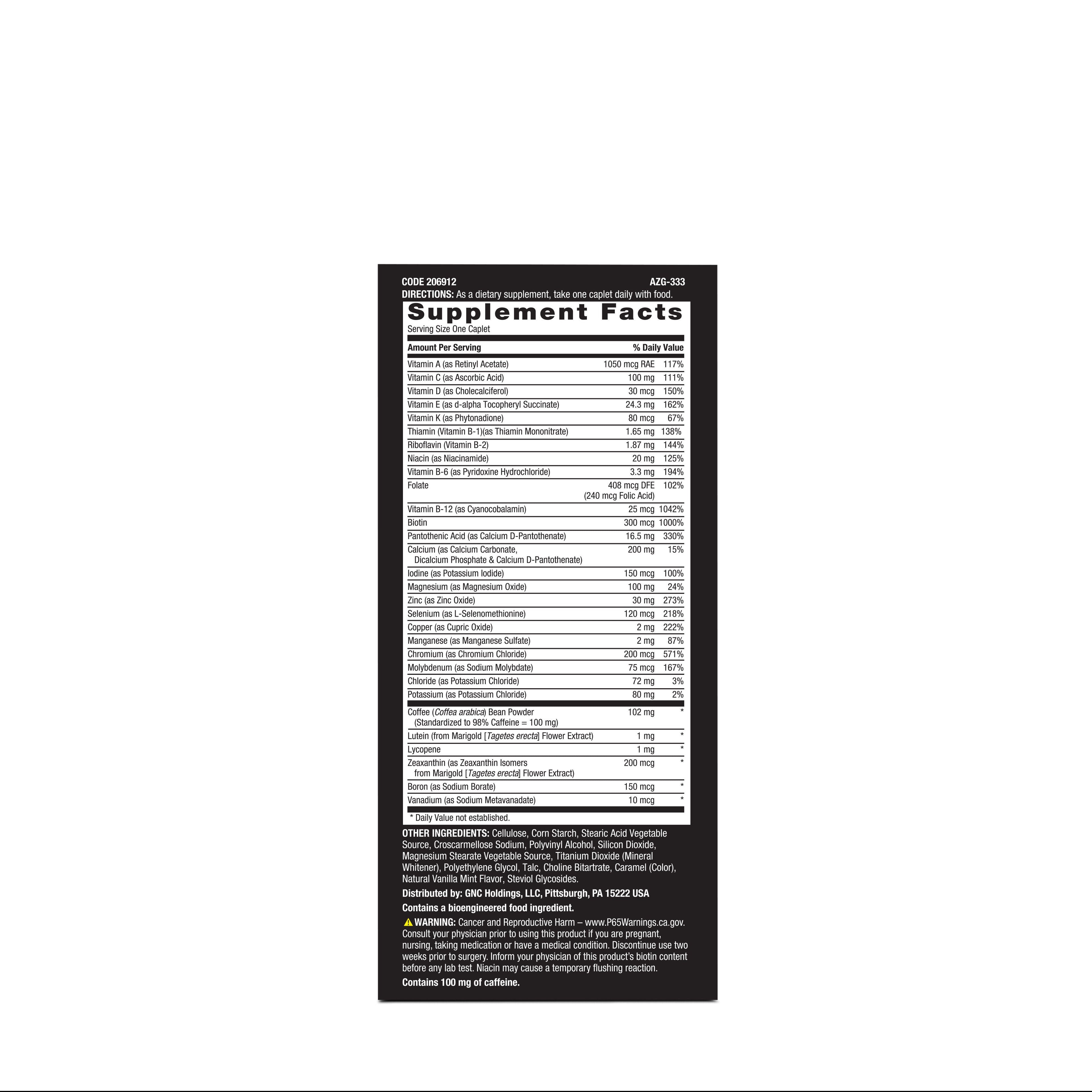 GNC Mega Men® Energy One Daily Multi - 60 Caplets (60 Servings)