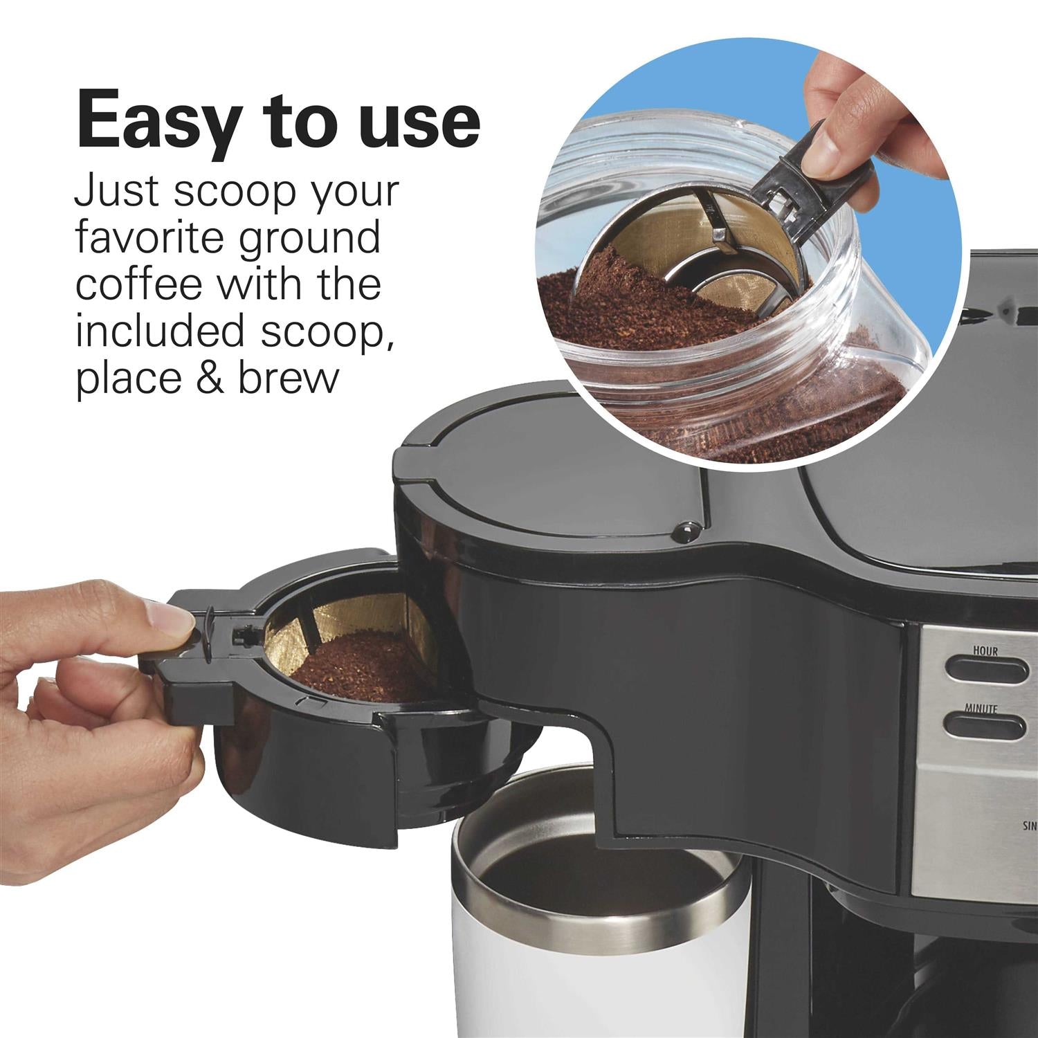 Hamilton Beach 2-Way Programmable Coffee Maker, Single-Serve and 12-Cup Pot