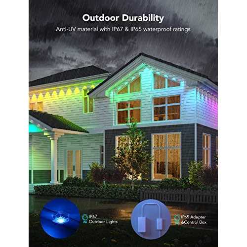 Govee Permanent Outdoor Lights Smart RGBIC Outdoor Lights with 75 Scene Modes