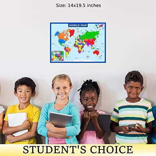 3D Learning LLF World Map Poster with Central Europe Inset