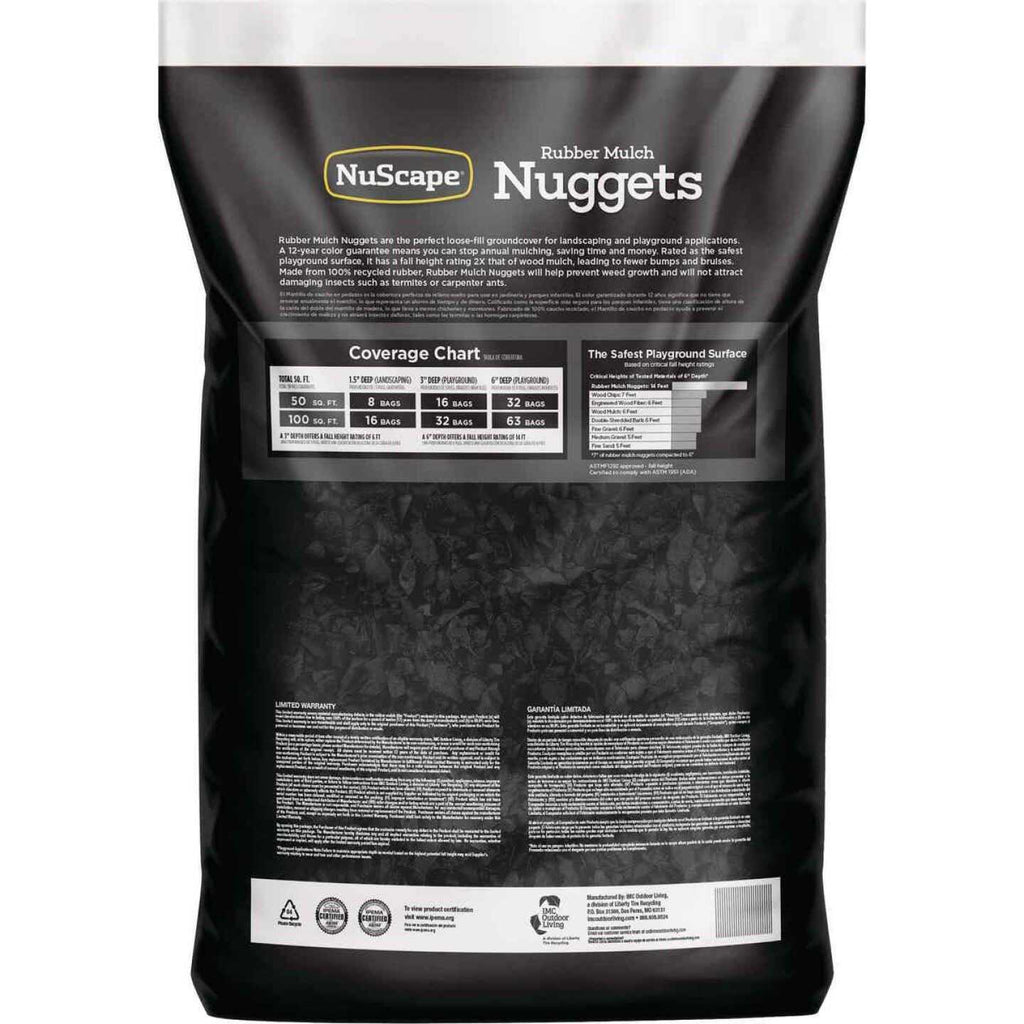 NuScape Black 0.8 cu. ft. Rubber Mulch Nuggets