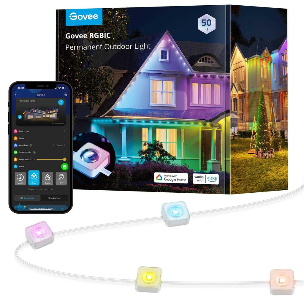 Govee Permanent Outdoor Lights Smart RGBIC Outdoor Lights with 75 Scene Modes