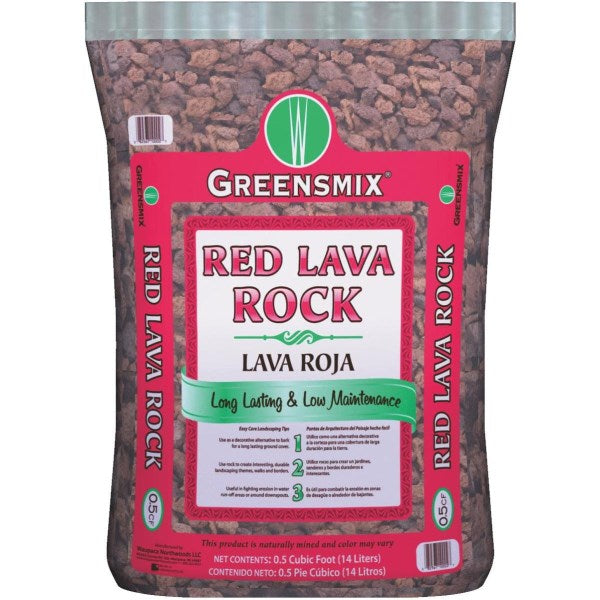 Greensmix 0.5 Cu. Ft. Red Volcanic Rock, 25 Lb.