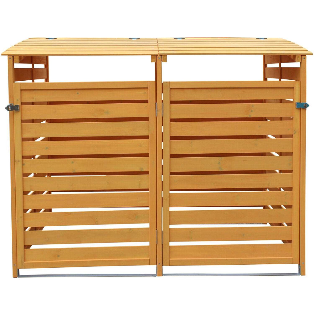 Hanover Outdoor 4.9 ft. x 4 ft. Wooden Trash Bin and Recyclables Storage Shed HANWS