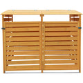 Hanover Outdoor 4.9 ft. x 4 ft. Wooden Trash Bin and Recyclables Storage Shed HANWS