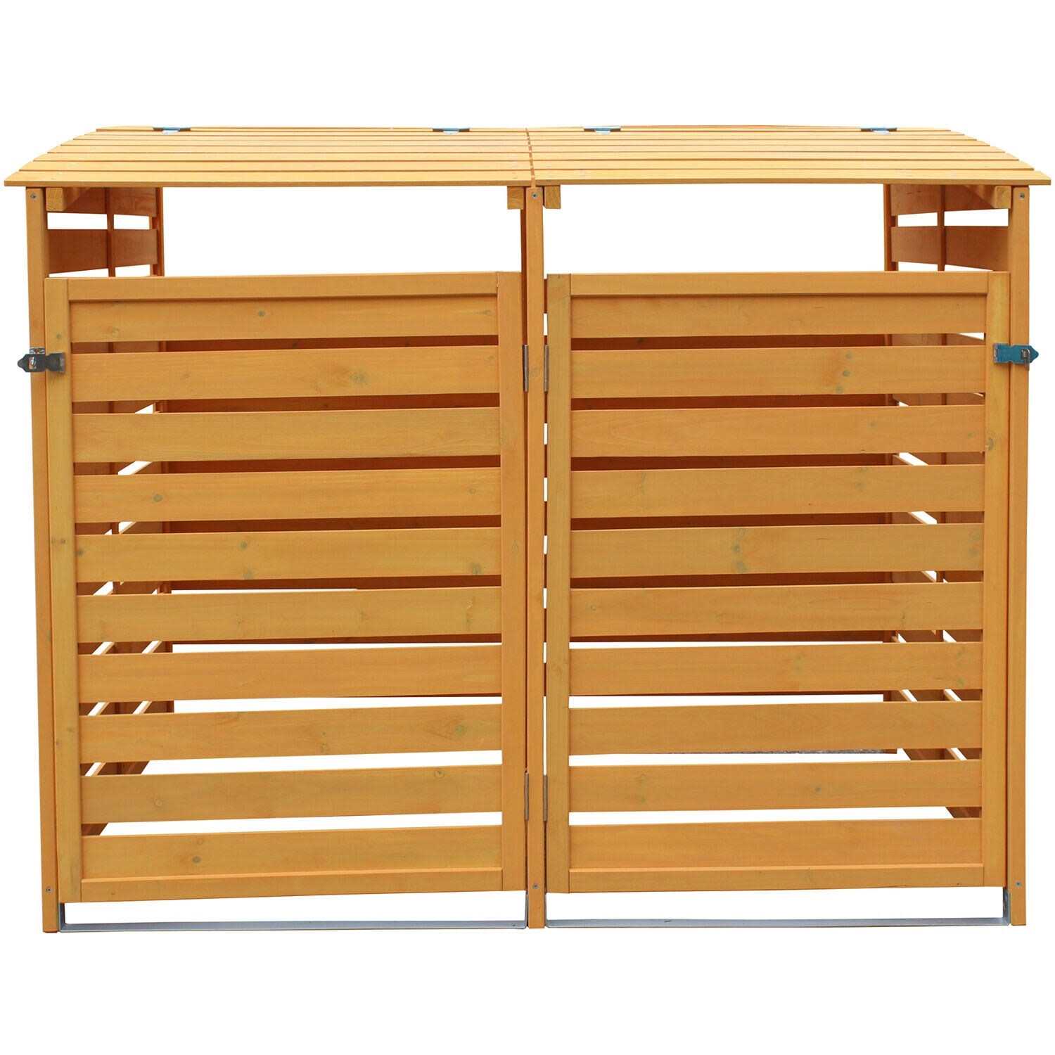 Hanover Outdoor 4.9 ft. x 4 ft. Wooden Trash Bin and Recyclables Storage Shed HANWS