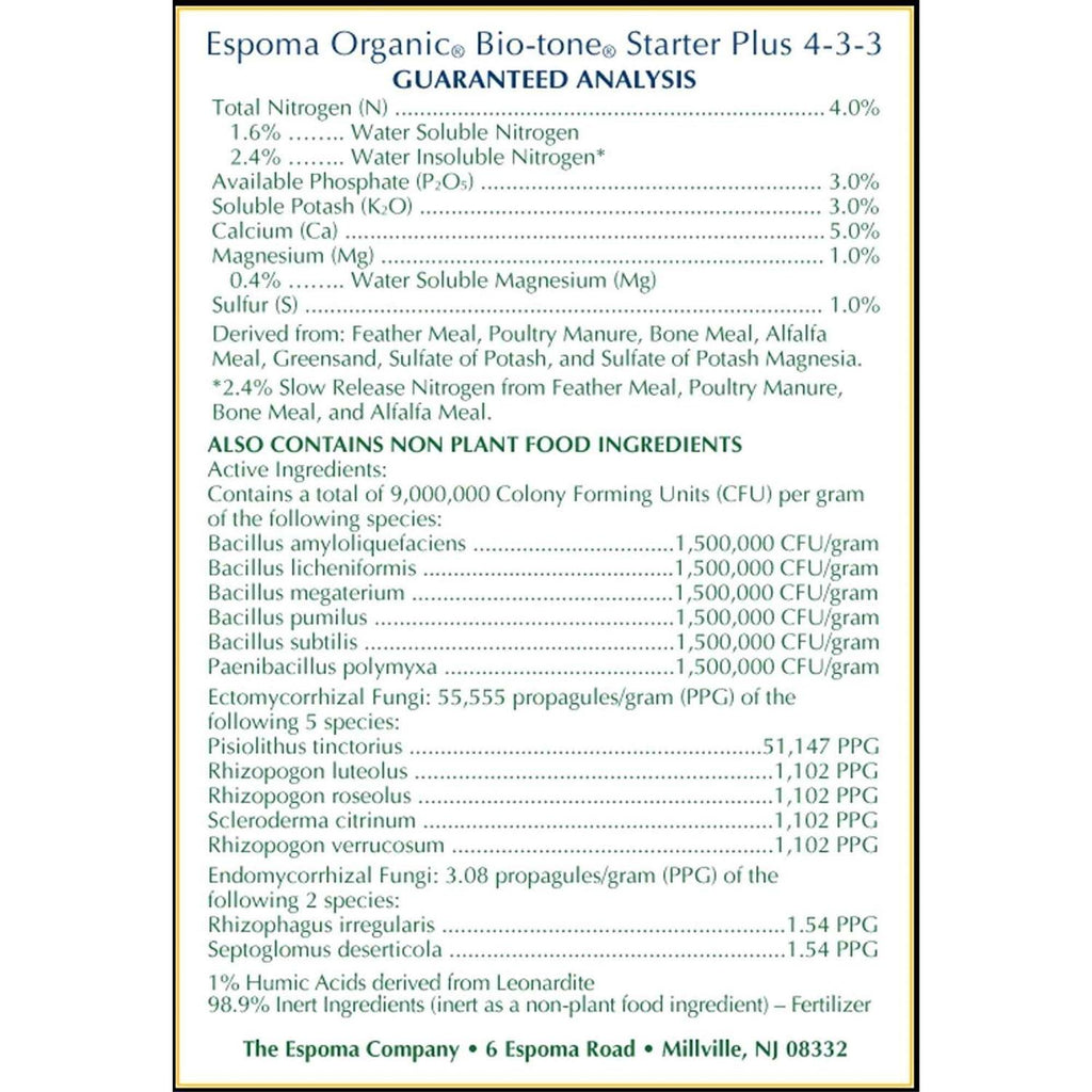 Espoma Bio-tone Starter Plus Plant Food