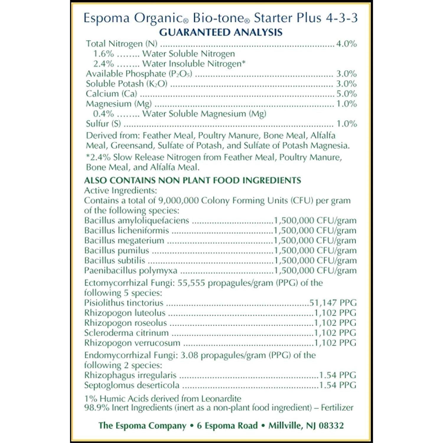 Espoma Bio-tone Starter Plus Plant Food