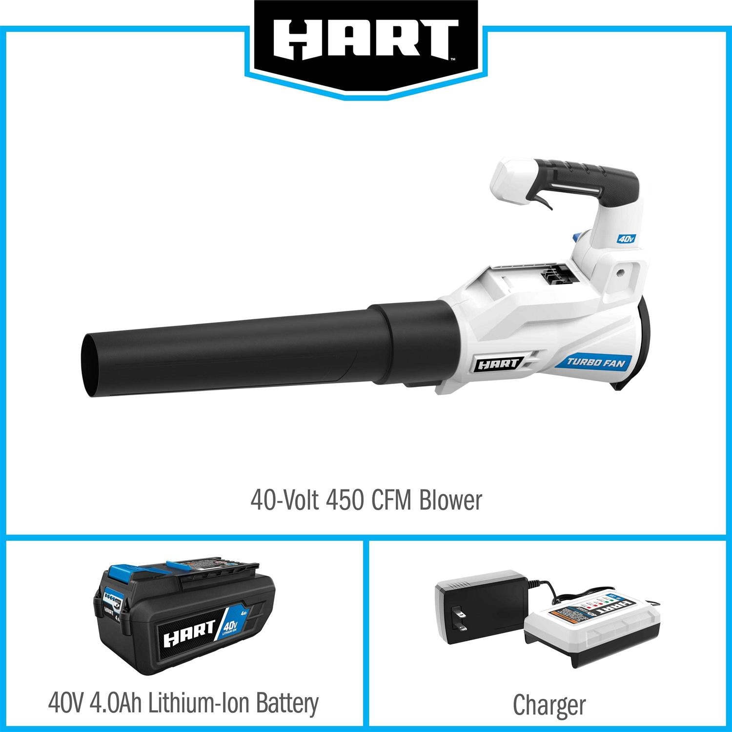Hart 40-Volt 450 CFM Axial Blower Cordless