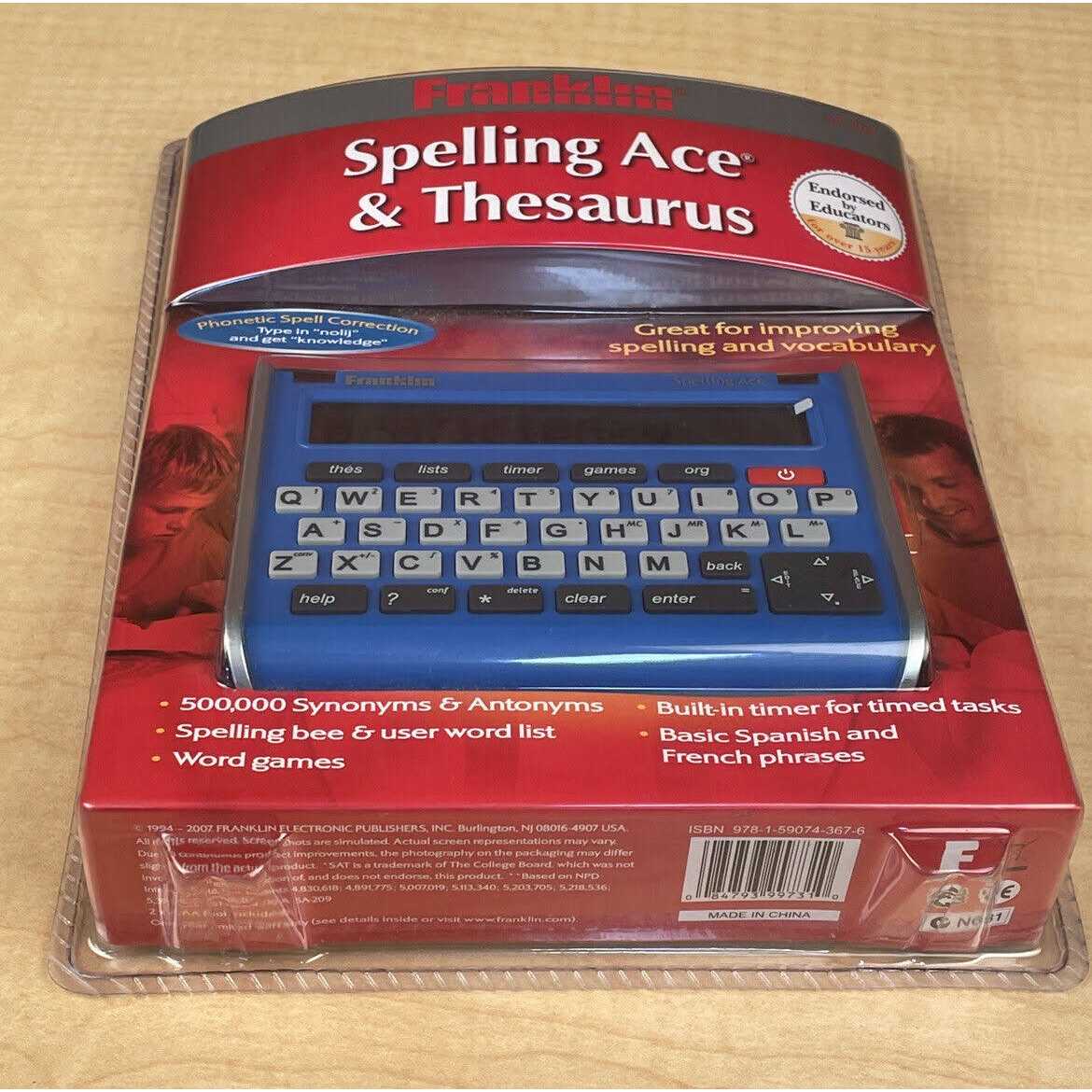 Franklin Electronic Publishers SA-309 Spelling Ace Thesaurus with Merriam-Webster Puzzle Solver