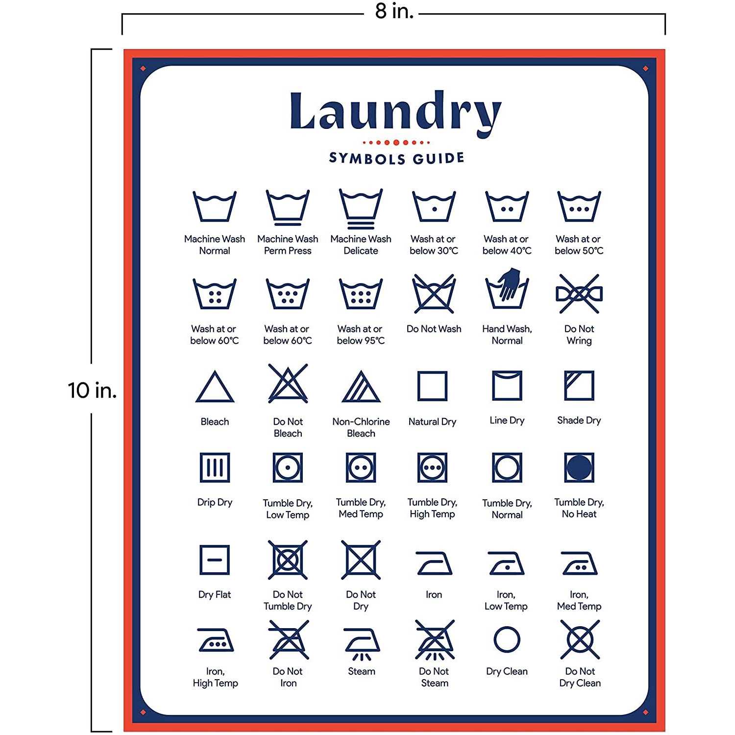 Laundry Symbols Magnet Guide