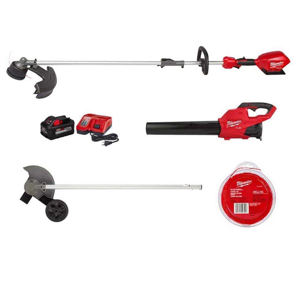 Milwaukee M18 FUEL 18-Volt Brushless Cordless Electric String Trimmer/Blower Combo Kit w/0.080 in. x 150 ft. Line & Edger