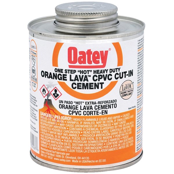 Oatey 16 Oz. Orange Lava One-Stop “Hot” Heavy-Duty CPVC Cement