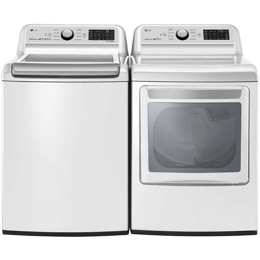 LG 7.3 cu. ft. White Ultra Large Capacity Smart Top Load Gas Dryer