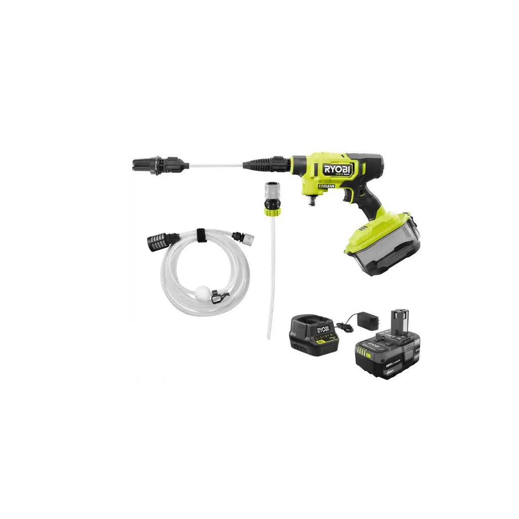Ryobi ONE+ HP 18V Brushless EZClean 600 PSI 0.7 GPM Cordless Cold Water Power Cleaner with 4.0 Ah Battery and Charger