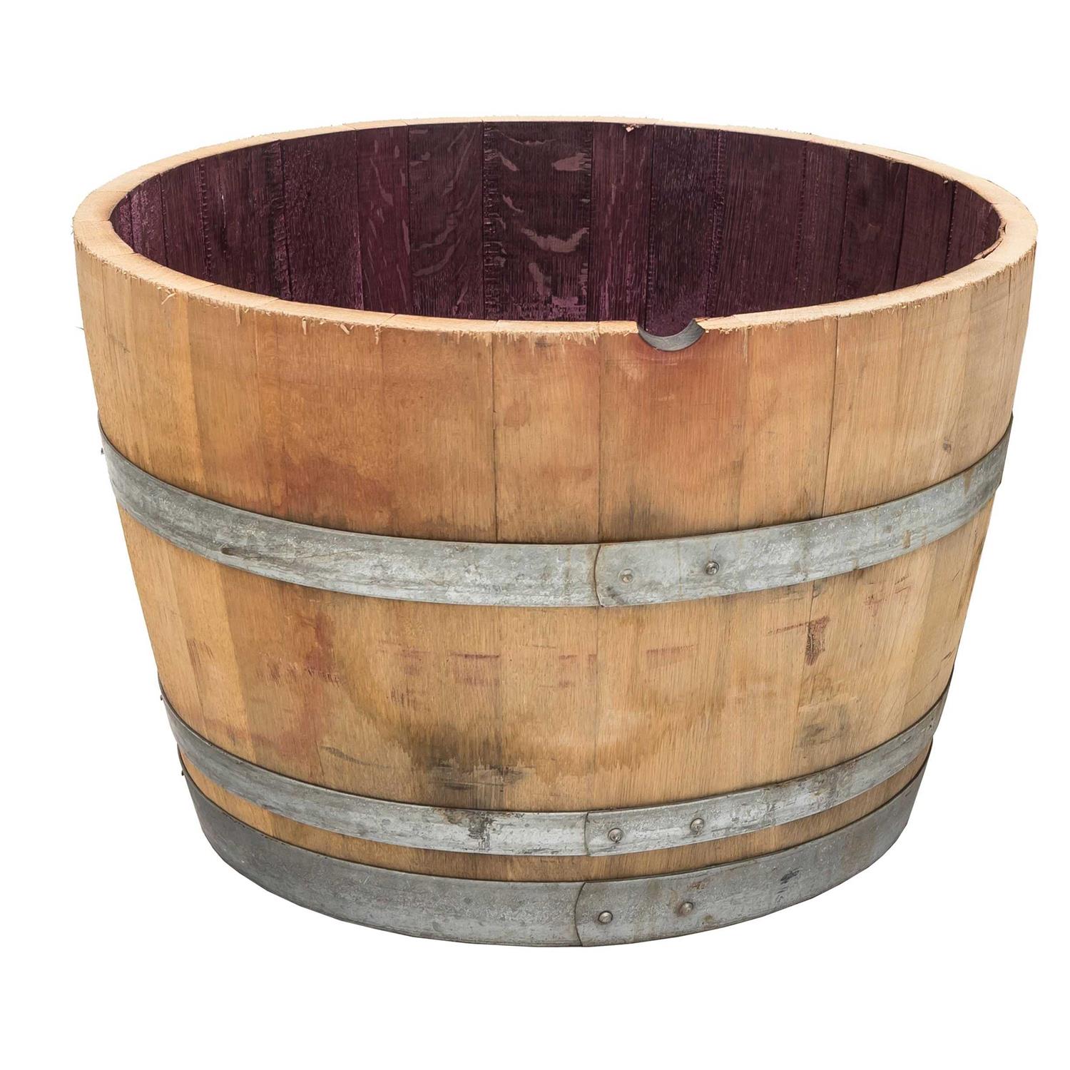 Real Wood Products Half Oak Barrel Planter