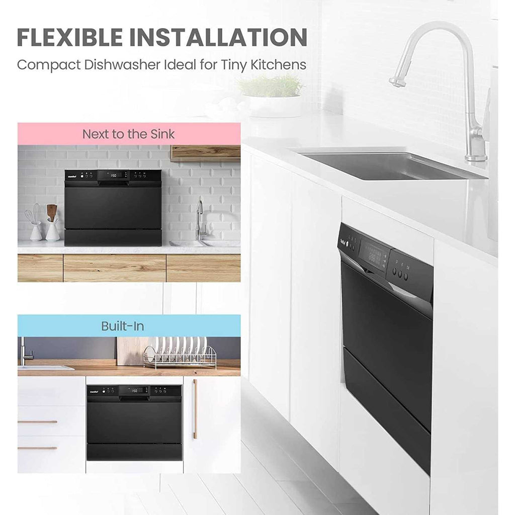 COMFEE’ Countertop Dishwasher Energy Star Portable Dishwasher 6 Place Settings