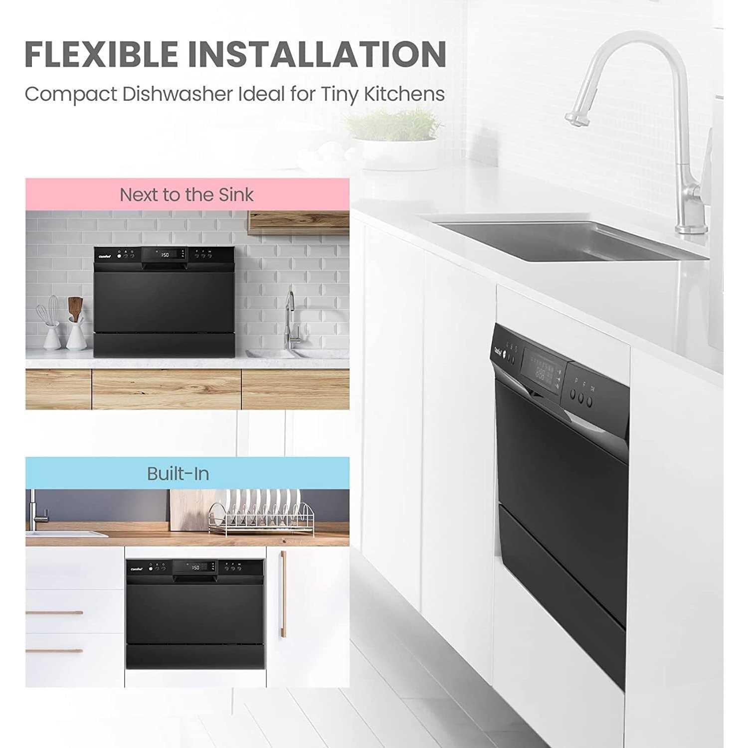 COMFEE’ Countertop Dishwasher Energy Star Portable Dishwasher 6 Place Settings