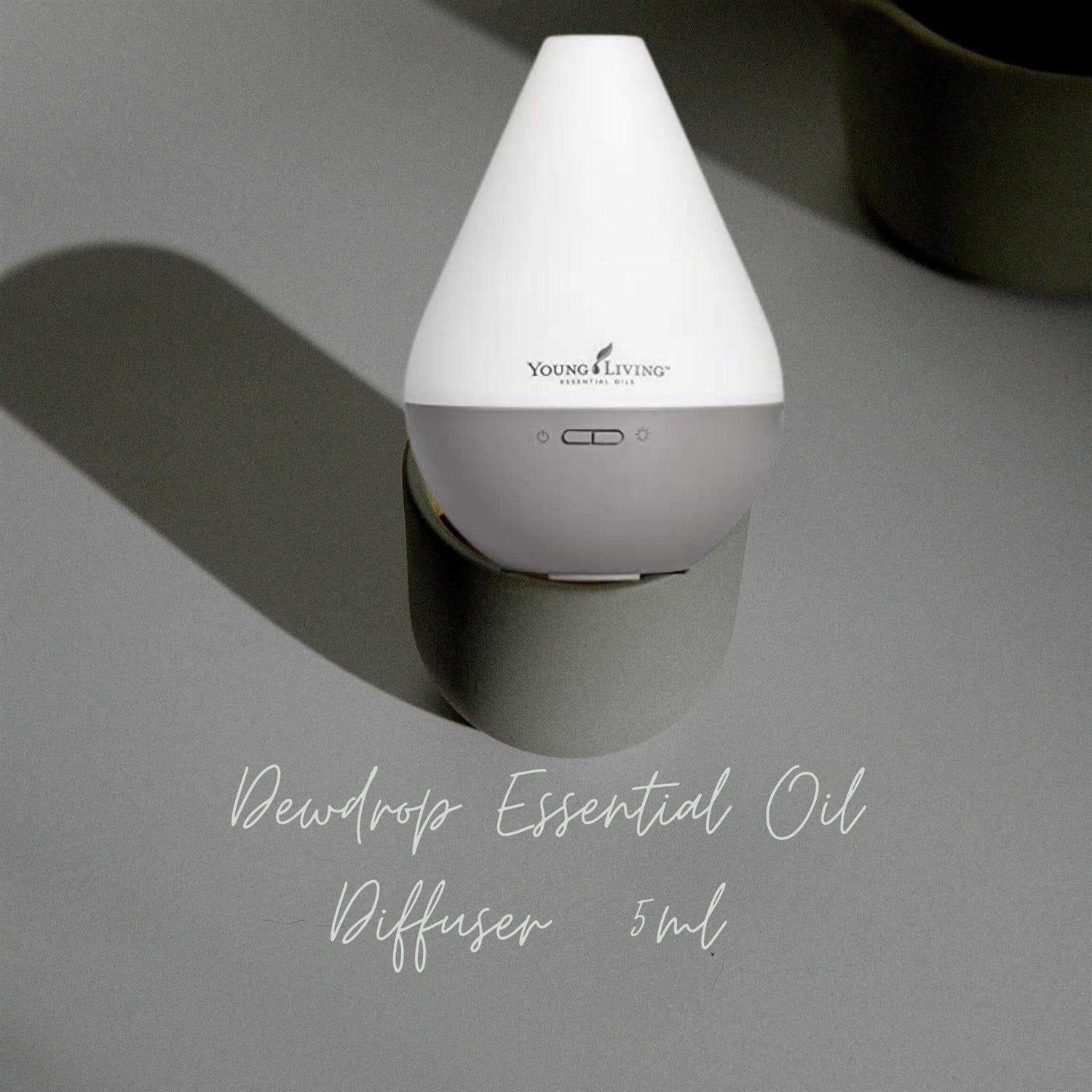 Young Living Dewdrop Essential Oil Diffuser wtih Peppermint Oil 5ml and Tangerine Oil 5ml