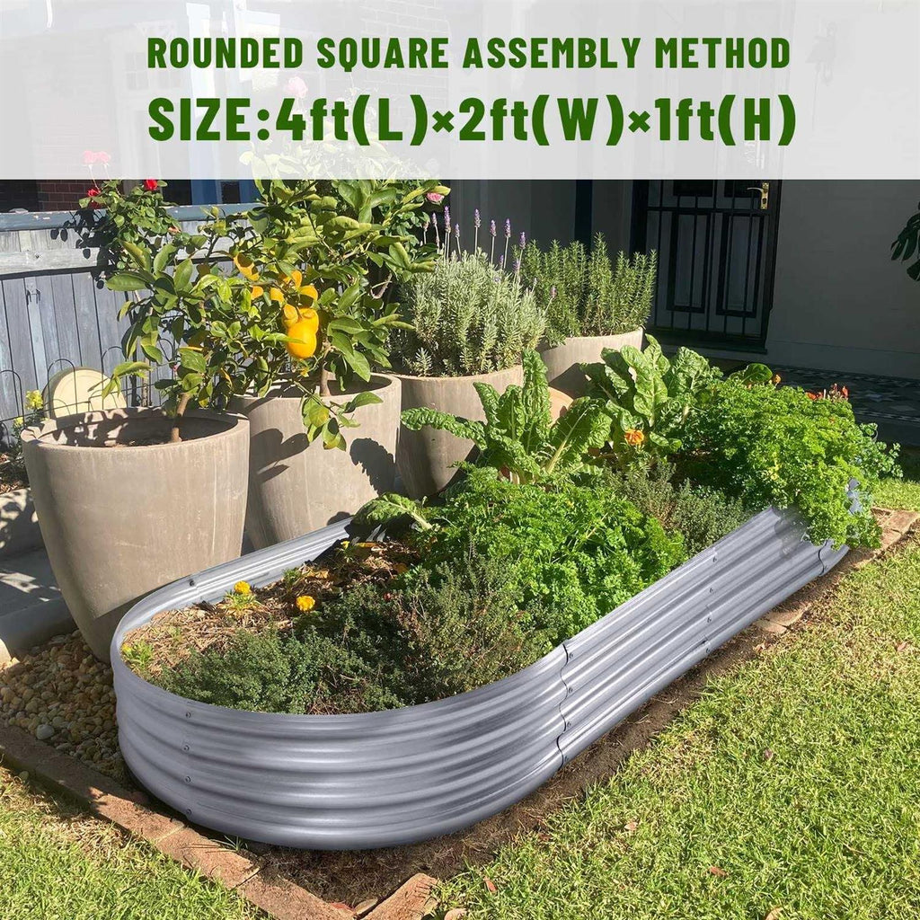 Land Guard Galvanized Raised Garden Bed Kit Galvanized Planter Boxes Outdoor Raised Garden