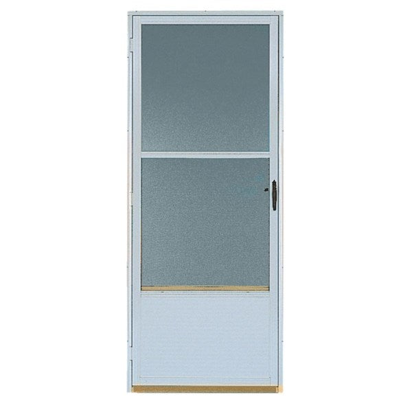 Croft Continental Style 36 In. W x 80 In. H x 1-1/4 In. Thick White Self-Storing Aluminum Storm Door