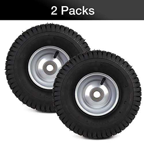 15 x 6.00-6 Tire and Wheel Set for Lawn Tractors with 3 Centered Hub and 3/4 Sintered iron bushings