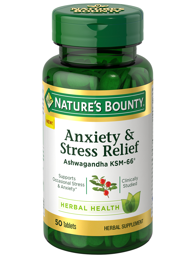 Nature's Bounty Anxiety & Stress Relief, 50 Tablets