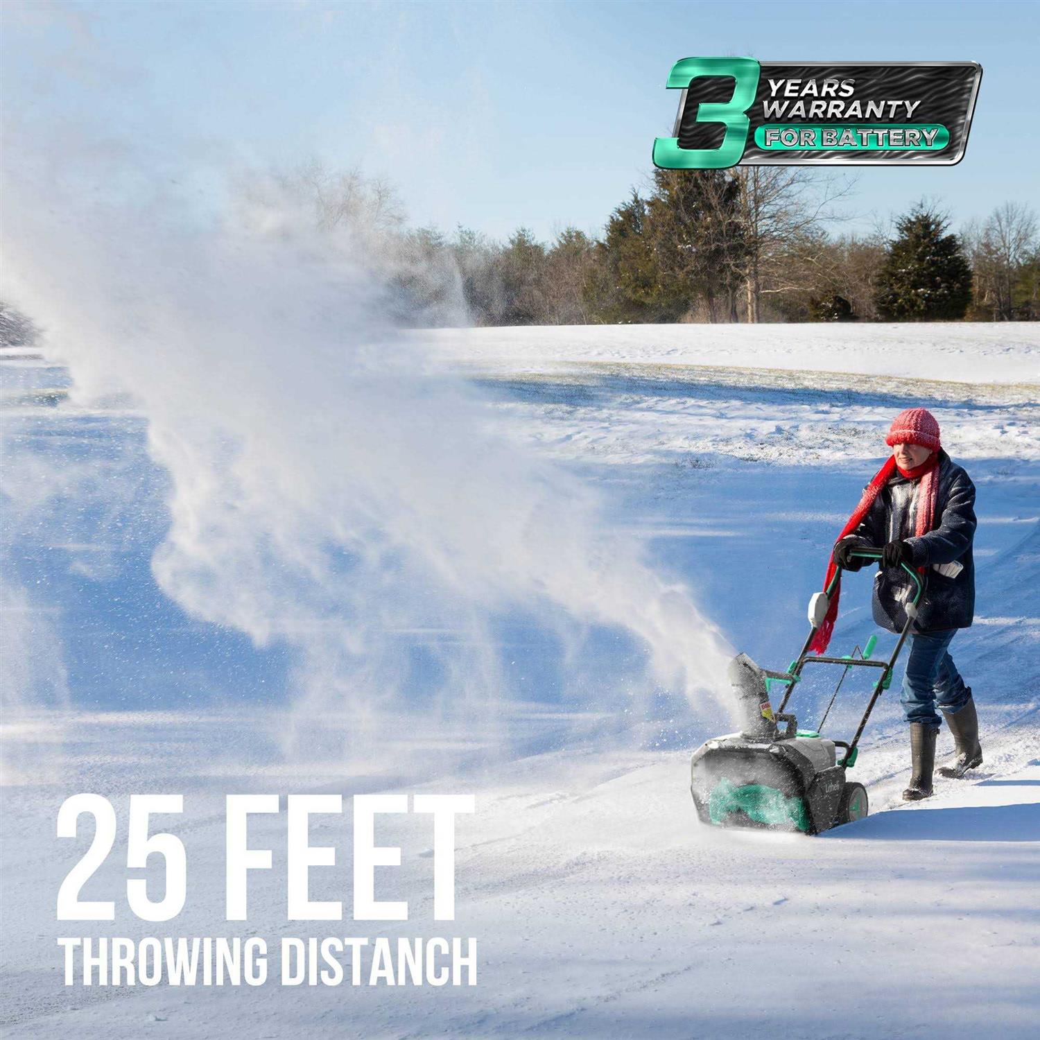 Litheli Cordless Snow Blower 2x20V 20 Inch Snow Thrower with Brushless Motor Electric Snow Remove Machine