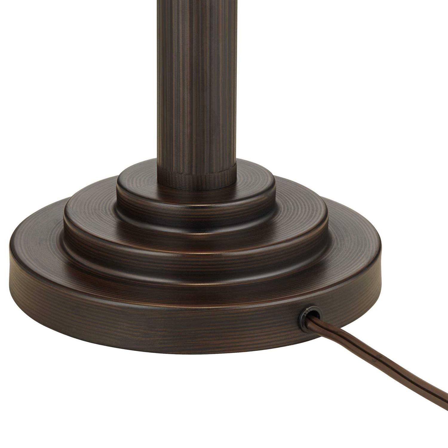 Robert Louis Tiffany Mica Mission Desk Lamp 18 1/2 High Oil Rubbed Bronze Natural Mica Shade for Bedroom Living Room Bedside Nightstand Kids Family