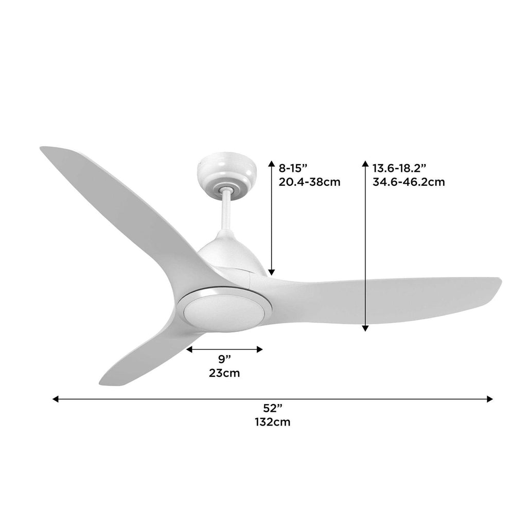 ProMounts 52 3-Blade Smart Voice Ceiling Fan with LED Light Reverse Function