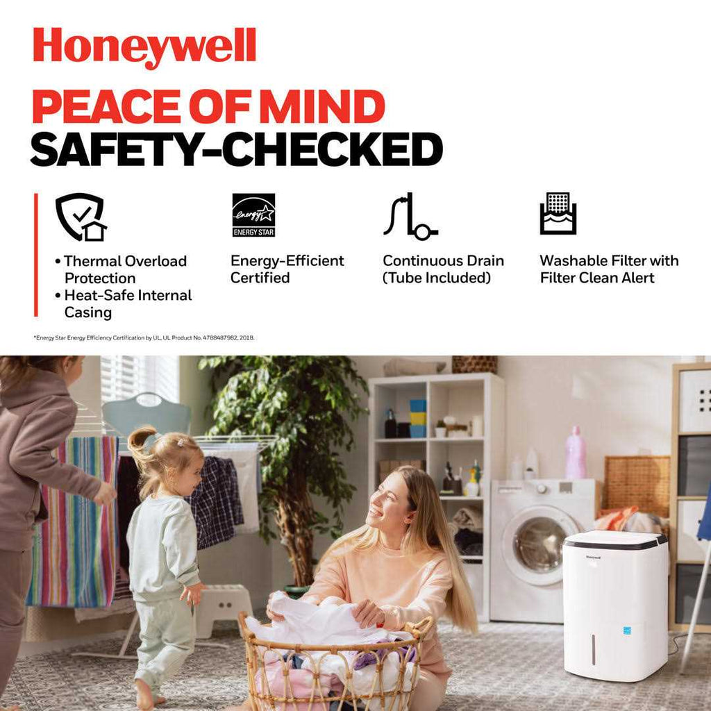 Honeywell 4000 Sq. Ft. Energy Star Dehumidifier for Home Basements & Large Rooms, with Mirage Display, Washable Filter to Remove Odor and Filter