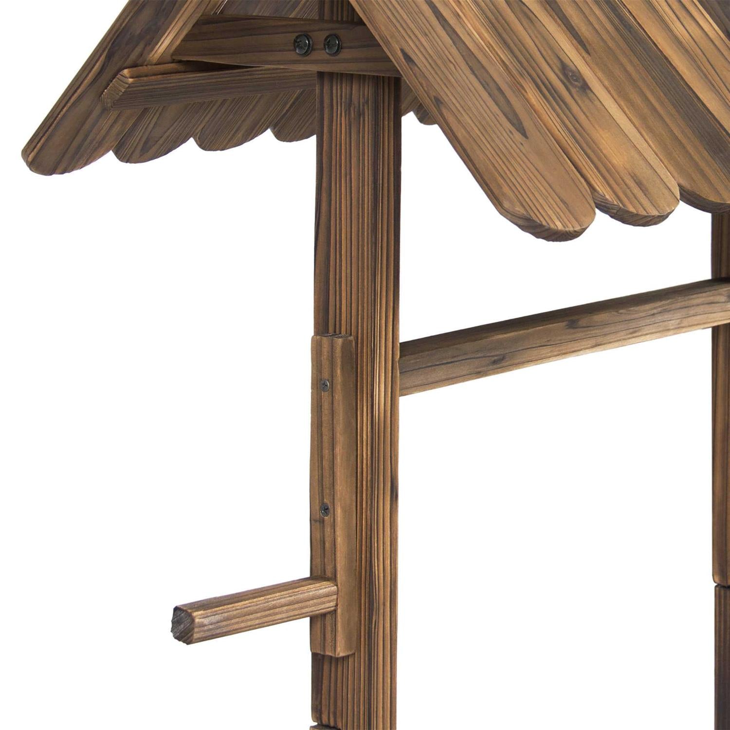 Best Choice Products Rustic Wooden Wishing Well Planter Outdoor Home Decor for Patio