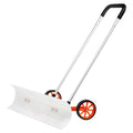 VEVOR Snow Shovel with Wheels for Driveway 37 inch Bi-Directional Heavy Duty Rolling Snow Pusher